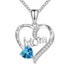Chinese Style Heart Engraved Diamond Mother's Day Gift Necklace