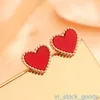 Seiko Edition Top Brand Vancefe Earrings Titanium Steel Non Fading örhängen Hearthaped Black and Red Heart Shaped Earrings Designer Brand Logo Grave Earring