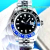 Высокие чистые дизайнерские часы 40 мм мужские часы Luxury Watch Greenwich Pepsi Bezel Batman Watch 2836/3186/3285 Автоматическое механическое движение с коробкой 904lsteel Case 01