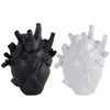 Vases Vase Heart for Home Decor White and Black Céramique Flower Plant Flower Pot Body Body Sculpture Pot de bureau