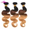 1B 4 27 Remy Ombre Human Hair Weave Pakiet z zamknięciem 4x4 5x5 wiązki z zamknięciem Brazylijskie wiązki fali ciała z zamknięciem