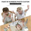 Fotocustom DIY Oljemålning efter nummer Porträtt Ritning Familj Barn Personlig Foto Pet -bild av Numbers Anpassade satser