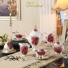 Rose Bone China Coffee Zestaw Europa porcelanowy Puchar Herbaty Kubek Kubek Ceramiczny garnek z dzbanem JAR JAR TEATIME Drink Careware Careware Careapt