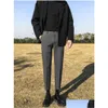 Blazer da uomo 2023 Pantaloni casual dell'autunno primaverile uomini sottili elastico in forma elastica in cotone business classico pantaloni coreani mal dhqh8