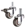 1/1.25/1.5/2 Inch Furniture Casters Wheels Rubber Swivel Castor Trolley Rubber Caster with brake