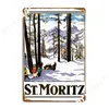 St Moritz Zwitserland Vintage Travel Poster Design Metal Sign Cinema Living Room Aangepaste poster Tin Sign Poster