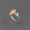 Creatieve vork croissant vorm verstelbare ring voor vrouwen mannen gepersonaliseerd open vinger ring statement sieraden feest trendy cadeau 240322