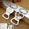 50pcs gravado Wedding Wedding Favor de Keyring abridor de garrafas amor