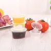 1/1.5/2/3oz Small Plastic Box Disposable Plastic Cups With Lids Thickening Sauce Container Bowl Seasoning Cup Tableware 100 Pcs