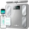 Smart digital badrumsskala med 28 mätningar, 8 elektroder, röstpromfunktion, hög noggrannhet - berättigad till hälsobesparingskonto