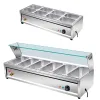 Dispensers Buffet Food Sprear Steel Steel 312 Cons со стеклянным щитом Коммерческий столешница Bain Marie Electric Choreer Piron