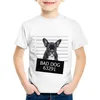 Hundepolizei gedruckte grafische T -Shirts Tier lustige Kinder Kleidung schlechter Hund Pug Bulldog