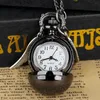 Pocket Watches Black Smooth Smoférico Quartz Pocket Small Wings Flip Numbers Arabic Men Women Clock Presente Student Pinging Y240410