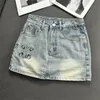 Brief borduurwerk denim rokken shorts voor vrouwen zomerontwerpers jeans short pant cool girls hiphop mini rok streetwear