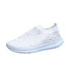 Fitness Shoes Women Crystal Bling Sneakers Summer Casual Breathable Knitted Sock Vulcanize Comfortable Slip On Flat Loafers