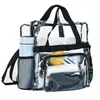 Torby Duffel Modna Big Tote Clear Packs Bag Stadium Zatwierdzone przezroczyste See for Work Sports Travel Games