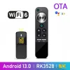 Kutu H96Max M3 Akıllı TV Stick Android 13 RK3528 8K WiFi6 Ses Kontrolü Android TV Kutusu 2GB 16GB OTA Medya Oyuncu