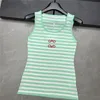 Kruppierte Tanks gestreifte Weste Designer Tops für Frauen ärmellose Casual T -Shirts Yoga Tees Strickhemd