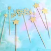 6 PCs/ Los Gold Glitter Star alles Gute zum Geburtstag Cupcake Topper Geburtstagstorte Dekorationen für Hochzeit Kinder Geburtstagsfeier Vorräte