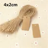 300pcs / lot rectangle Type carré suspendu étiquette de papier kraft note de note