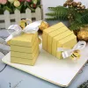 10pcs European Yellow Bee Favors Candy Boxes Gifts Box with White Ribbons Baby Shower Birthday Wedding Party Favor Decorations