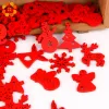 50 pezzi/lotto Multi colorato Serie di Natale Chip Legno Decorazioni dell'albero di Natale Decorazioni Star Cuore Snowflake Ornaments Decor