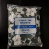 20pcs 20/25/30/40 mmplastische selbstklebende Kabelbindungshalterhalter Weiß 30*30 mm seit der Positionierung der Klebertyp