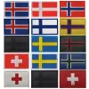 Nordic Country geborduurde patches IJsland Noorwegen Zweden Denemarken Finland Zwitserse vlag Tactische Militaire morele badges voor rugzak