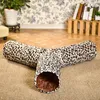 Pet Tunnel 3 отверстия Леопард Кринкет Котенок Играйте игрушку с складной туннельной трубкой для маленьких средних и крупных кошек кролика