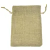 1pcs Lin de lin jute sac à cordon sacs-cadeaux sacs de mariage de mariage faveurs de cordon de crampons sacs de Noël