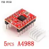 5PCS A4988 Stepstick Stepper Driver + radiator do Reprap 3D części drukarki Red Stepper Silnik z cieplną akcesorią