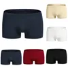 Cuecas homens gelo seda de seda respirável boxers de cueca cueca sexy cor sólida shorts confortáveis calcinha de moda lingerie