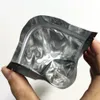 再封印可能なマットブラックホワイトスタンドアップアルミホイルパッケージバッグフラットロゴ印刷ポーチ匂いの臭いzipロックマイラーバッグ