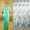 Latest African Lace Fabric 2023 High Quality Lace Embroidery Beaded 3d French Nigerian Lace Fabric 5 Yards for Wedding Dress