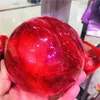 Linda vermelha clara de quartzo de cristal esfera de cura de bola