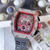 Diamond Watch Mens Watch Plastic Watcher Designer Stone Fashion Wine Barrel Case Men Women Wather 42 مم قطر الحافة تقويم العرض