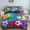 Copertina per piumini da calcio di calcio 3D/King Size Soccer Sport Letting Set per Boy Kids Gifts Game Game Quilt Cover Cestino