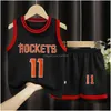 Giyim Setleri Yaz Çocuk Tshirt Seti Erkek Basketbol Giyim Baskılı Dijital Dijital Okul Öncesi Hızlı Kurutma Tank Toplu Giyim 312 Dhngl