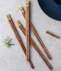 10Prika Wenge träpinnar utan lackvax Hushållens hälsobabel Sushi Chinese Chopsticks Home Restaurang Tillbehör