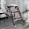 Joylove Giappone giapponese Scala della casa trasparente Acrilico Acrilico Ladder di piegatura telescopica portatile Piccola Scala in plastica a pedale in tre fasi