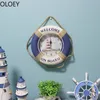 Grande relógio de parede 3D vintage Ocean Tema Vida Bóia Relógio da sala de estar quarto infantil garoto menina de parede de parede Mediterrâneo