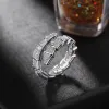 Дизайнер премиум -класса полная бриллиантовая змея змея розовое золото кольцо с кольцом