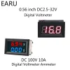 1PC DIY DC100V 10A VOLTMETER AMMETER BLEU ROUGE DIAL AMP Volt Tension Coureur de courant Panneau de bilan de gabarit Affichage LED numérique pour la voiture