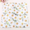 Napkins Daisy Paper Napkin 33*33cm Flower Disposable Tableware Napkins 100% Nature Wood For Party Supples