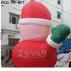 6MH (20 pies) con un nuevo diseño de diseño enorme Santa inflable Santa con adorno inflable redondo Santa Claus para Navidad