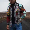 Automne Hiver Men Chic Jacket Top Colorful 3D Prist Daily Party Wear Weat Male Coat Harajuku Street Cool European Style S-3XL