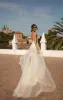 Berta 2024 Wedding Dress Sexy Spaghetti Straps Backless Lace Appliques Bridal Gowns Detachable Train A Line Wedding Dress