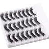 Thick Natural 12 Pairs Fluffy Faux Mink Lashes Soft Light Handmade Reusable Multilayer Long Curl False Eyelashes Extensions Beauty Supply