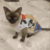 Cute Sphynx Cat Shirt Vest for Cats Gotas Summer Breathable Pet Clothes Clohting Katten Kedi mascotas Costume Dog Suit ropa para