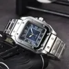 2023 남성 3 핀 석영 광장은 두 번째 스위핑 운동 캘린더 All Steel Watch